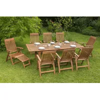 Merxx Comodoro Set 9-tlg. Ausziehtisch 260 x 100 cm braun