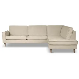 Home Affaire Ecksofa HOME AFFAIRE "Pinto Skandi, 290 cm, Chenille, Struktur, Ottomane links / rechts", beige (creme), B:290cm H:89cm T:217cm, 100% Polyester, Sofas, Ecksofa, mit Keder, Massivholzfüße Eiche geräuchert, Wellenunterfederung