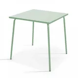 Oviala Gartentisch, Hellgrün, Metall, Quadratisch, 70x72x70 cm, Gartenmöbel, Gartentische, Gartentische