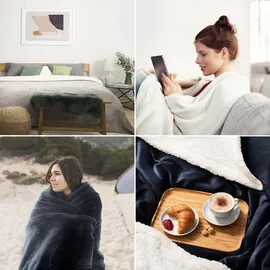 Blumtal Kuscheldecke 230 x 270 cm Schwarz