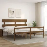 vidaXL Seniorenbett mit Kopfteil 200x200 cm Honigbraun Massivholz