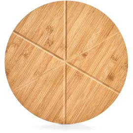 Zeller Pizzaschneidebrett Bambus 2-tlg. Ø:32 cm Beige