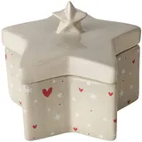 Boltze Home Schmuckschatulle, Beige, Keramik, 13x11.5x13 cm, Ordnen & Aufbewahren, Schmuckaufbewahrung