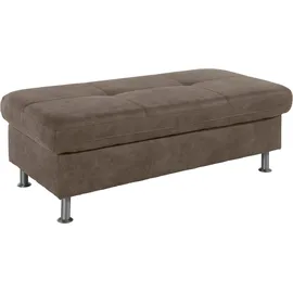 exxpo - sofa fashion Hocker Maretto Luxus-Microfaser 136 x 46 x 70 cm Blau/Grau
