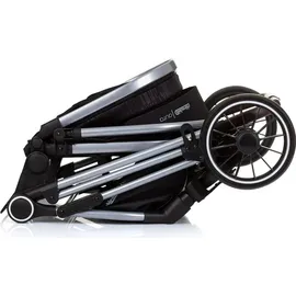 Chipolino Kinderwagen Aura 2 in 1 umbaubar Wickeltasche Sitz umkehrbar bis 22 kg schwarz