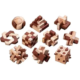 Philos 6922 - Holzpuzzle-Sortiment, mit 10 unterschiedlichen Knobelspielen