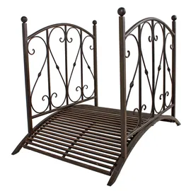 Garden Pleasure Gartenbrücke 136 x 91 cm Dunkelbraun/Metall
