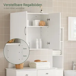 SoBuy Hängeschrank mit Verstellbarem Regal 60x60x30cm Weiß bht ca: 40x49x18cm - weiss - mdf