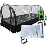 Bio Green XXL Zimmergewächshaus Jumbo | Set inkl. Heizmatte & Digitalthermostat | Robustes Aluminium-Rahmengestell | Anzuchtkasten L 130 x B 60 x H 50 cm