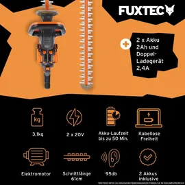FUXTEC FX-E2HSSET 61 cm inkl. 2 x 20V Li-Ion