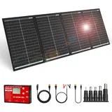 DOKIO Solarpanel Faltbar 200W 36V Kit Monokristallines Mit Solarladeregler und Kabel für 24V Kfz Batterie, AGM, Gelbatterie, Säurebatterie plug and play