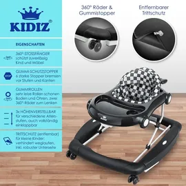 Kidiz KIDIZ® 4in1 Lauflernhilfe Babywalker Spiel- und Lauflernwagen Gehfrei - Schaukelfunktion Babywippe mit Rollen, Licht, Musik ,Spielecenter Esstisch Laufstuhl Laufhilfe babys ab 6 Monaten Klappbar