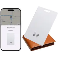 Wallet Tracker für Android, Geldbörsen Tracker Karte Thin 2mm, Kompatibel Google Mein Gerät Finden App (Nur Android),IP68 Wasserdicht,Kabelloses Aufladen, Tracker Karte für Koffer/Taschen,Weiß