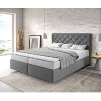 DeLife Boxspringbett Dream-Great 160x200 cm Mikrofaser Anthrazit mit Matratze