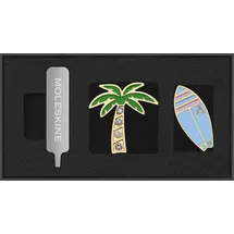Moleskine Germany GmbH Moleskine Country Pins USA Westküste (2er-Set), Palme + Surfbrett