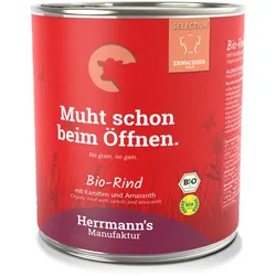 Herrmann's Selection Sensibel / Sensitiv 800g Dose Hundenassfutter 6 x 800g Bio Rind mit Karotten (purinarm)