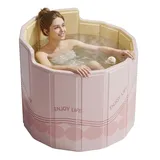 Klappbare Badewanne, 80x70cm(BxH) Faltbare Badewanne Upgrade C-Förmiger Rückenlehne für Heiß- und Kaltbäder für kleine Badezimmer Dusche Outdoor SPA & Wellness Eisbad/Eiswanne für Erwachsene