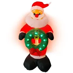 Raburg Weihnachtsmann XL Air, selbstaufblasende Deko-Figur, LED-Lichtspiel, 120 cm hoch, Polyester, integriertes Gebläse & Beleuchtung