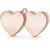 Partydeco Ballongewicht Herzen 11,5x6cm Gewichte für Helium Ballons Luftballons Heliumballons Ballonbeschwerer Ballonhalter Hochzeit Hochzeitsdeko Deko Rosegold