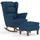 vidaXL Schaukelsessel Polyester, Samt 78 x 97 x 93 cm Blau mit Hocker