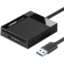 UGREEN USB 3.0 SD/Micro SD/CF/MS Speicherkartenleser schwarz (CR125 30333) (USB 3.0), Speicherkartenlesegerät, Schwarz