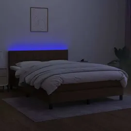 vidaXL Boxspringbett 140 x 200 cm Dunkelbraun