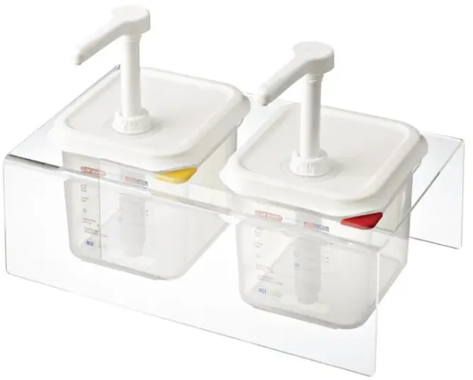 Lot de 2 distributeurs de sauce Araven GN 1/6 transparents 2.6L