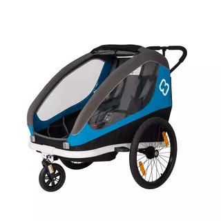Kinderanhänger inkl. Fahrraddeichsel und Buggyrad blue/grey 2021