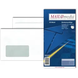 Briefumschlag kompakt, mit Fenster, SK, 75 g/qm, weiß