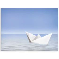 Glasbild ARTLAND "Auf dem Meer", blau (farbe bild(er): blau), B:60cm H:45cm, Bilder, in verschiedenen Größen