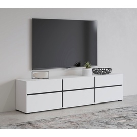 INOSIGN Lowboard »Cross, moderne grifflose TV-Kommode,3 Klappen/3 Schubkästen«, Breite 180 cm, TV-Schrank mit viel Stauraum, TV-Board, schwarz-weiß