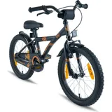 PROMETHEUS BICYCLES Kinderfahrrad 18 Zoll ab 5-6 Jahre mit Rücktritt und V-Brake SCHWARZ|SCHWARZ|orange 18"