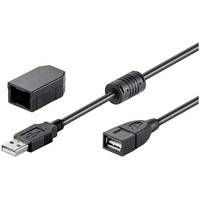 goobay 93284 USB 2.0 Hi-Speed Verlängerungskabel mit Sicherungsclip / USB A 2 m USB A Stecker auf Buchse,