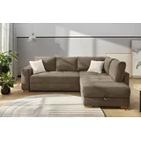 Jockenhöfer Gruppe Ecksofa »Sunset, Dauerschlafsofa mit«, Tonnentaschen-Federkern, 5cm Kaltschaumtopper, flexible montierbar, beige