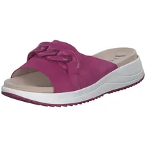 CAPRICE Damen Pantoletten aus Leder Bequem, Lila (Fuchsia Suede), 38 EU