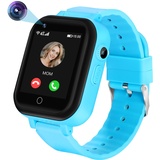 jianyana 4G Kinder Smartwatch mit GPS und Telefon, Kinder Smartwatch mit SOS-Anruf, Wecker, Musik-Player, Kamera, Spiele, Kids Smart Watch für 3-14 Jahre Jungen Mädchen Geburtstagsgeschenke (Blau)