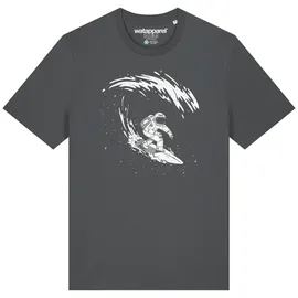 wat? APPAREL T-Shirt Surfing Spaceman in Grau | Gr.: 60