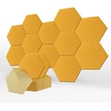 SK Studio 12 Stücke Akustikplatten, Akustik Hexagon Panels 35 x 30 x 0.9cm Selbstklebend Schallschutzpaneele Hochdichte Wandfliesen für Tonstudio, Büro, Studio, Akustische Behandlung Hell orange