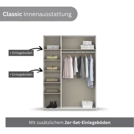 Rauch Wäscheschrank VOYAGER 140 x 194 x 53 cm Braun/Grau