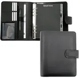 Bind Systemplaner A5 inkl. Kalender 1 Woche = 2 Seiten Terminplaner, Managerplaner,Systemplaner, Nappaleder, schwarz T 5