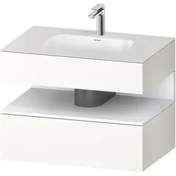 Einbauwaschtisch mit Konsolenwaschtischunterbau „Qatego“ 80 × 55 × 60 cm, mit Beleuchtung