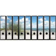 codiarts.® Aktenordner Rückensticker für 9 oder 12 breite Ordner - Motiv: DÜNE STRAND MEER, zum Beschriften