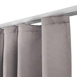 Beautissu Amelie Nora Kräuselband 140 x 245 cm grau 2 St.