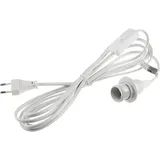 ChiliTec E14 Lampenfassung mit Schalter Fassung mit 3,4m Kabel Schnurschalter Lampenaufhängung Montagering für Lampenschirm Papier Leuchten Stern Lampen Weiß