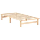 Homestyle4u 1908, Holzbett Palettenbett 90x200 cm, Bettgestell Holz mit Lattenrost, Natur Kiefer Massivholz