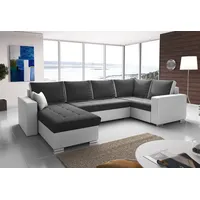 Fun Möbel Couchgarnitur FANO mit Schlaffunktion Otto..Links Weiss/ Dunkelgrau