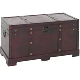 Mendler Holztruhe Holzbox Schatztruhe Valence Antikoptik 30x57x29cm ~ eckig