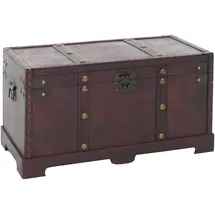 Mendler Holztruhe Holzbox Schatztruhe Valence Antikoptik 30x57x29cm ~ eckig