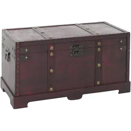 Mendler Holztruhe Holzbox Schatztruhe Valence Antikoptik 30x57x29cm ~ eckig