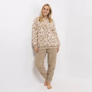 MONT CHALET Damen-Hausanzug,2tlg. Pullover mit Rundhals Schäfchenfell Hose mit Taschen